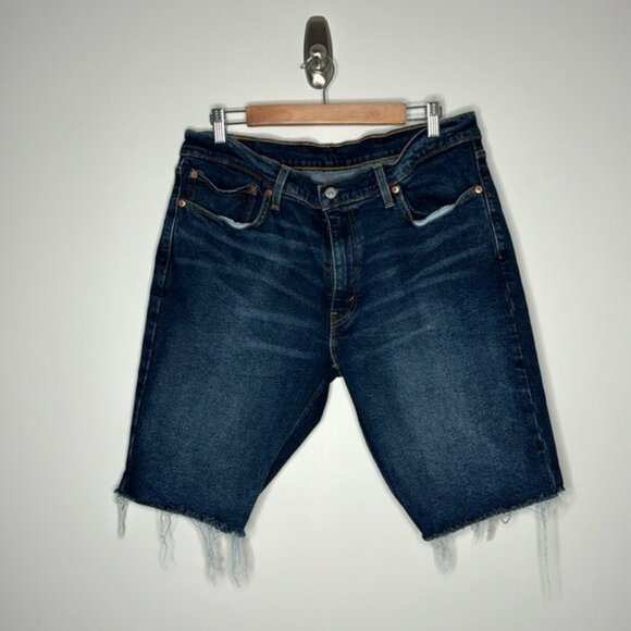 Levi’s Men Dark Wash Denim 511 Fringe Shorts Size 36 - Picture 1 of 12